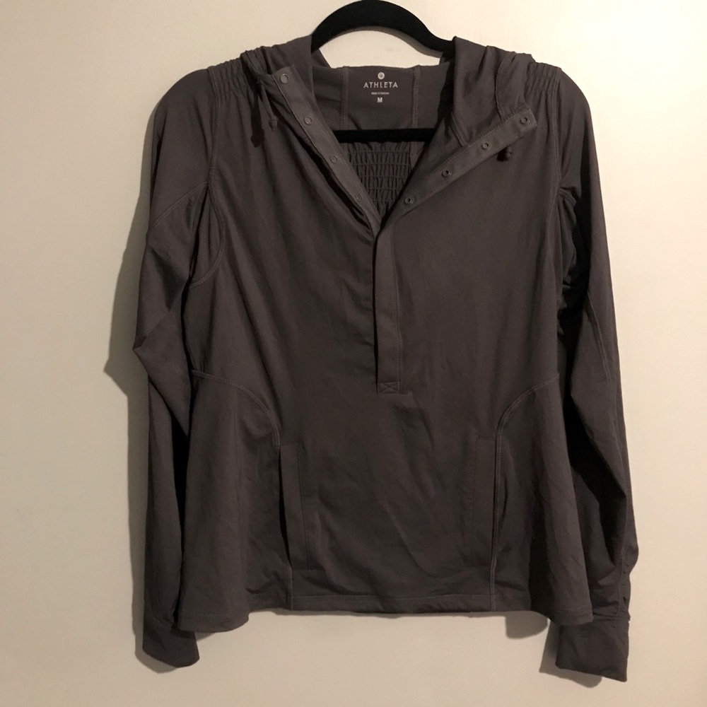 Athleta Half Snap Lightweight Pullover Hoodie Sz M - image 1